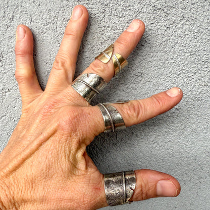 Ancient Bronze Feather Ring | Mixed Metal Feather Jewelry