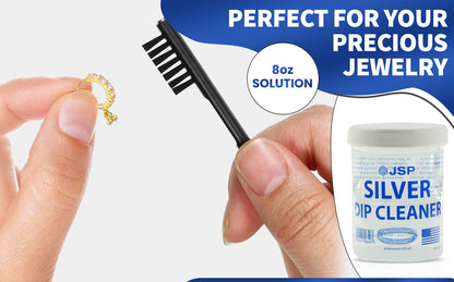 Limpiador de plata esterlina JSP, removedor de manchas para joyas de 925, solución de limpieza, 236 ml