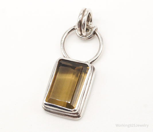 Vintage Large Smoky Topaz Sterling Silver Pendant — photo 1 of 9