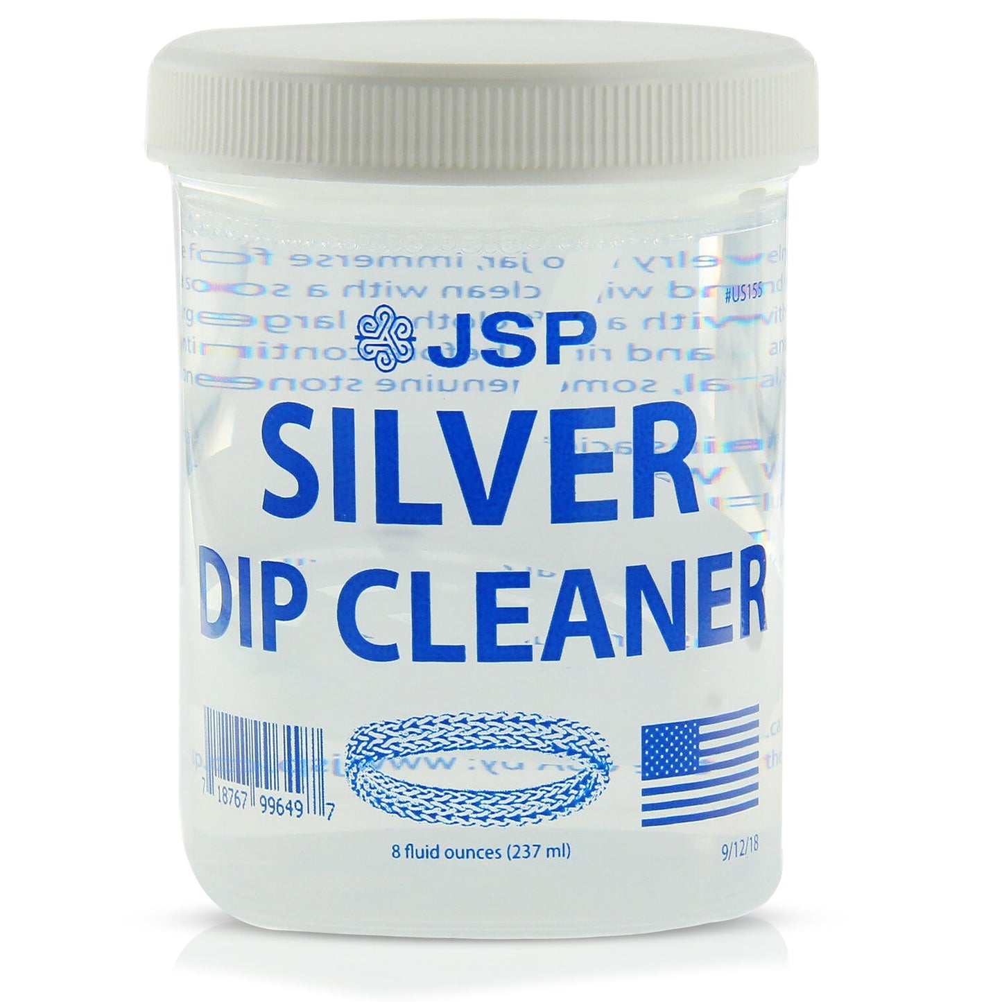 Limpiador de plata esterlina JSP, removedor de manchas para joyas de 925, solución de limpieza, 236 ml