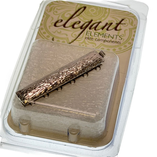 Silver Plated Brass Multi-Loop Bar Clasp 10mm x 40mm - 6 Loop Slide Clasp for Seed Bead Jewelry