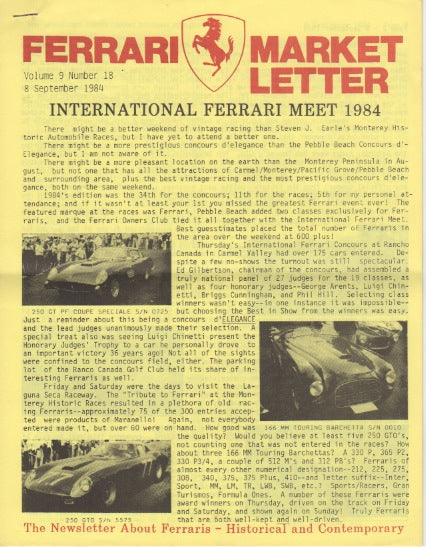 Ferrari Market Letter Vol.  9 N.18