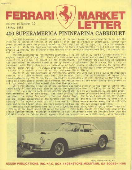 Ferrari Market Letter Vol. 10 N.10
