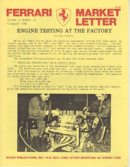 Ferrari Market Letter Vol. 11 N.16