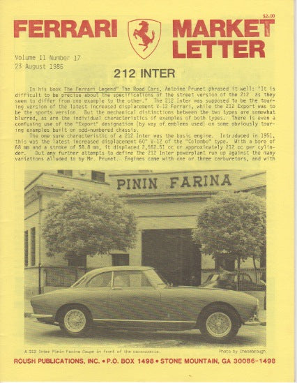 Ferrari Market Letter Vol. 11 N.17