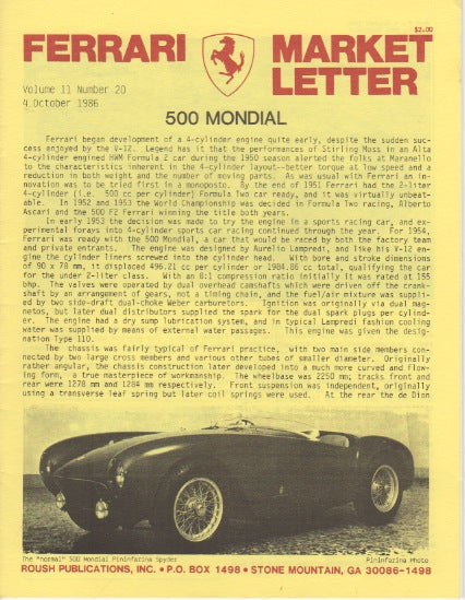 Ferrari Market Letter Vol. 11 N.20
