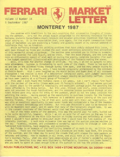 Ferrari Market Letter Vol. 12 N.18