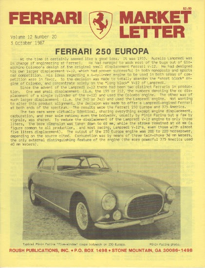 Ferrari Market Letter Vol. 12 N.20