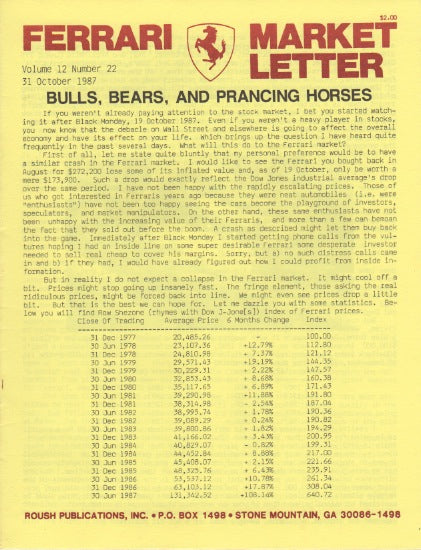 Ferrari Market Letter Vol. 12 N.22