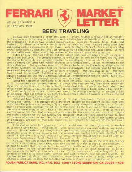 Ferrari Market Letter Vol. 13 N. 4