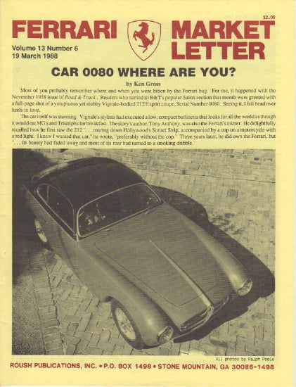 Ferrari Market Letter Vol. 13 N. 6