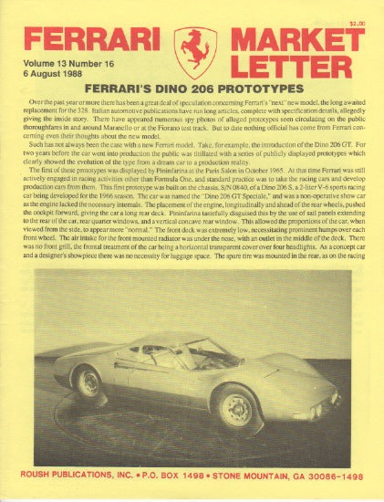 Ferrari Market Letter Vol. 13 N.16