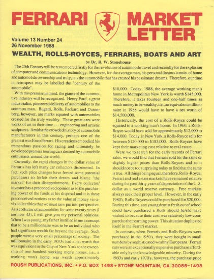 Ferrari Market Letter Vol. 13 N.24