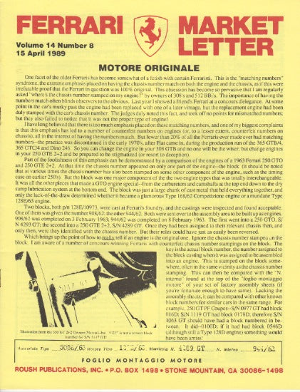 Ferrari Market Letter Vol. 14 N. 8