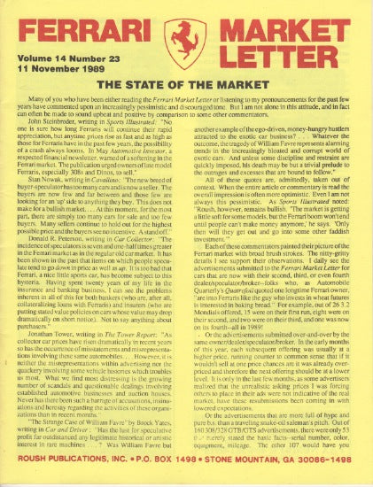 Ferrari Market Letter Vol. 14 N.23