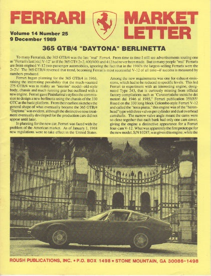 Ferrari Market Letter Vol. 14 N.25