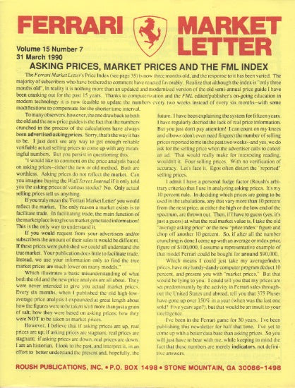 Ferrari Market Letter Vol. 15 N. 7