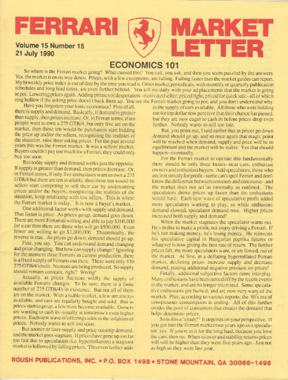 Ferrari Market Letter Vol. 15 N.15