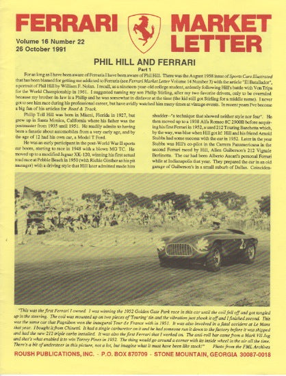 Ferrari Market Letter Vol. 16 N.22