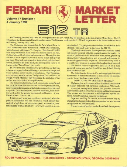 Ferrari Market Letter Vol. 17 N. 1
