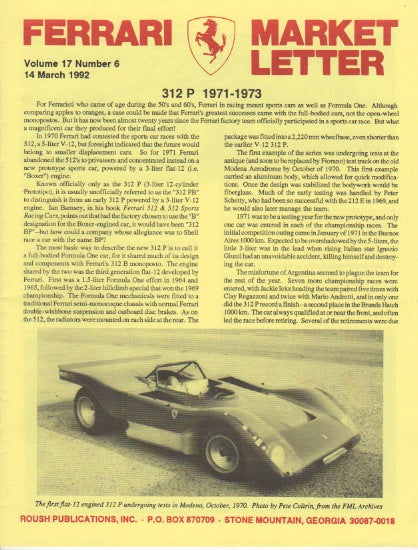 Ferrari Market Letter Vol. 17 N. 6