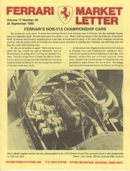 Ferrari Market Letter Vol. 17 N.20