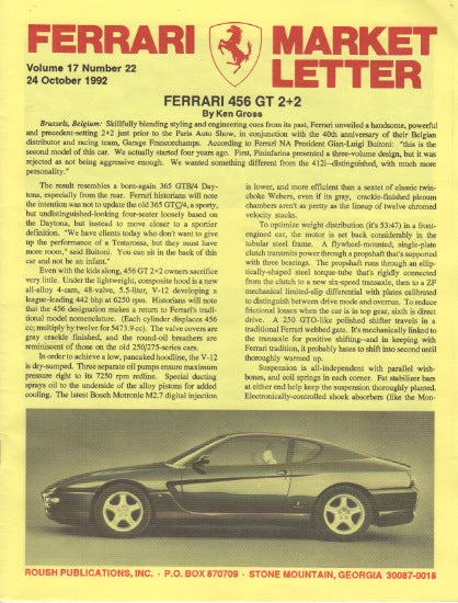 Ferrari Market Letter Vol. 17 N.22