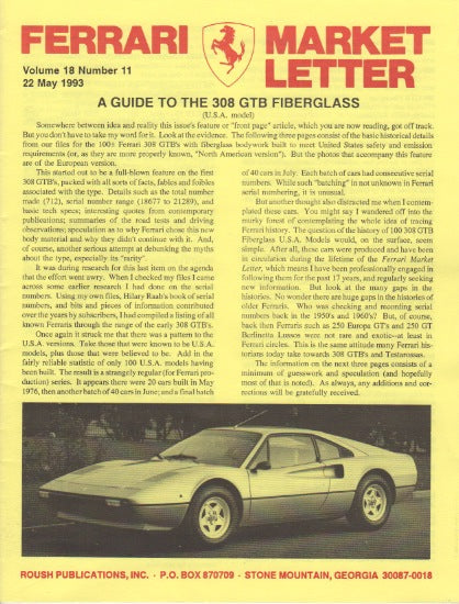 Ferrari Market Letter Vol. 18 N.11