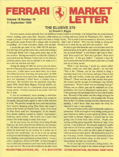 Ferrari Market Letter Vol. 18 N.19