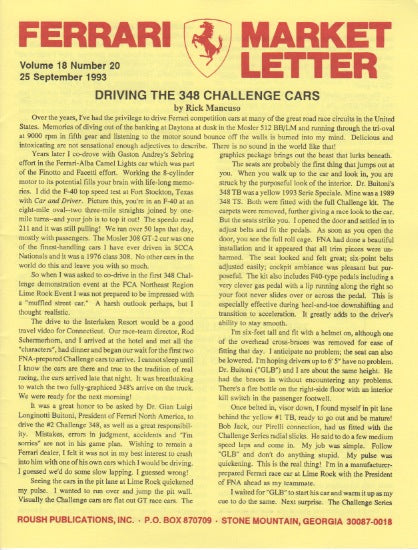 Ferrari Market Letter Vol. 18 N.20