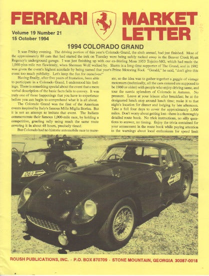 Ferrari Market Letter Vol. 19 N.21