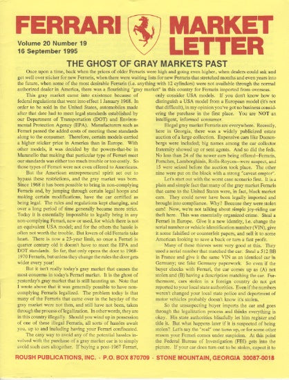 Ferrari Market Letter Vol. 20 N.19