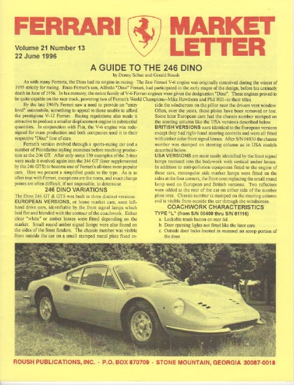 Ferrari Market Letter Vol. 21 N.13