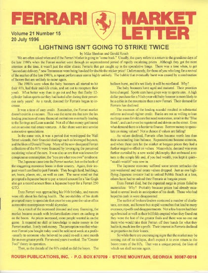 Ferrari Market Letter Vol. 21 N.15