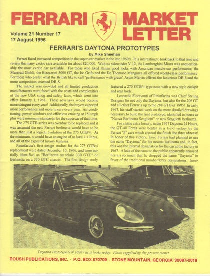 Ferrari Market Letter Vol. 21 N.17