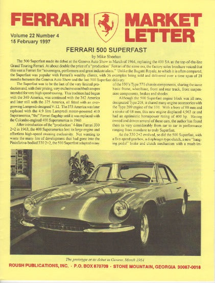Ferrari Market Letter Vol. 22 N. 4