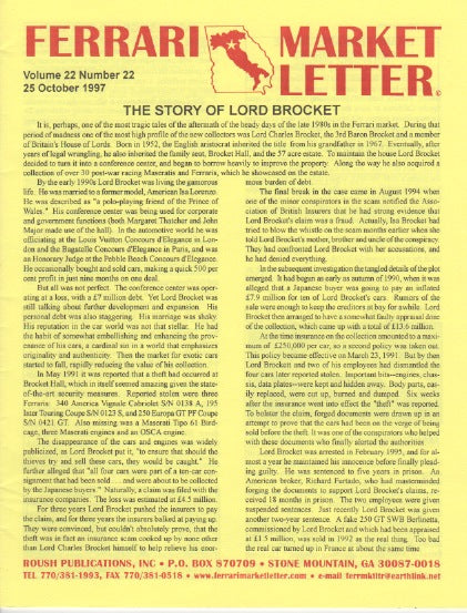Ferrari Market Letter Vol. 22 N.22