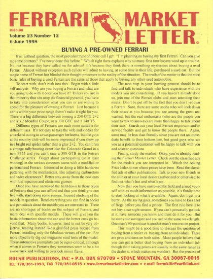 Ferrari Market Letter Vol. 23 N.12