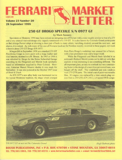 Ferrari Market Letter Vol. 23 N.20