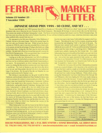 Ferrari Market Letter Vol. 23 N.23