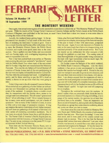 Ferrari Market Letter Vol. 24 N.19
