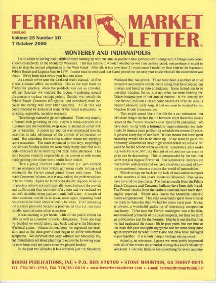 Ferrari Market Letter Vol. 25 N.20