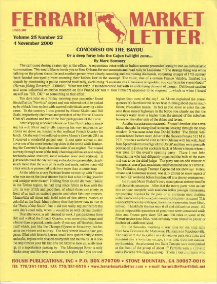 Ferrari Market Letter Vol. 25 N.22
