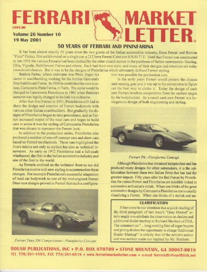 Ferrari Market Letter Vol. 26 N.10