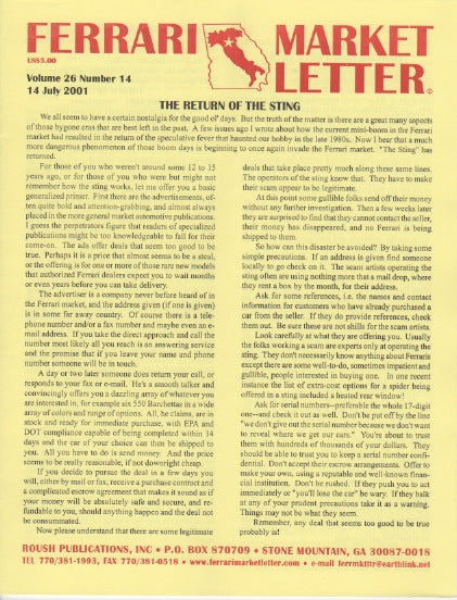 Ferrari Market Letter Vol. 26 N.14
