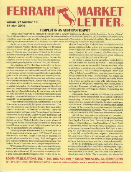 Ferrari Market Letter Vol. 27 N.10