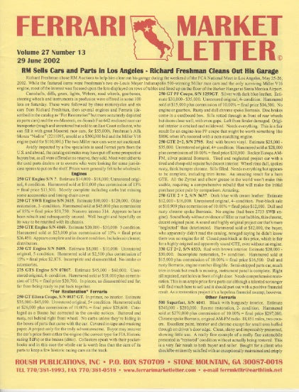 Ferrari Market Letter Vol. 27 N.13