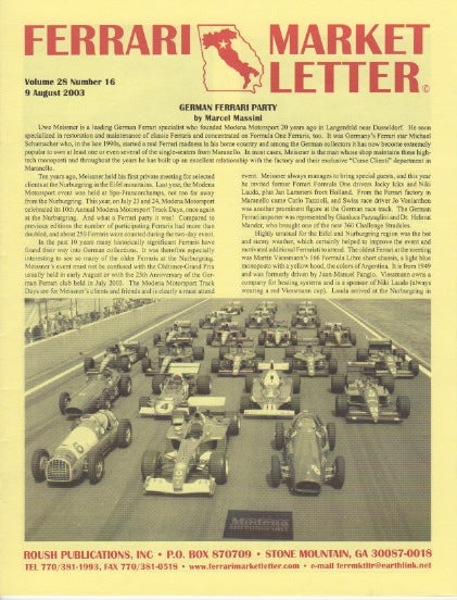 Ferrari Market Letter Vol. 28 N.16