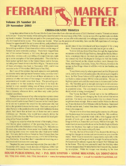 Ferrari Market Letter Vol. 28 N.24