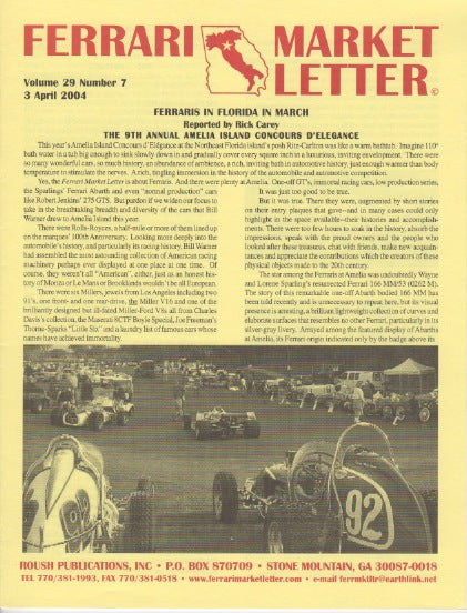 Ferrari Market Letter Vol. 29 N. 7